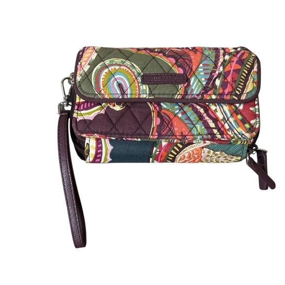 VERA BRADLEY Heirloom Paisley RFID Wallet Wristlet Strap Fall Autumn Quilted - Picture 1 of 13